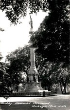 Soldiers and Sailors Monument Hackley Park Muskegon Michigan Vintage RPPC picture