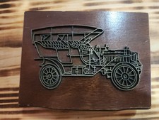 W.A Stratford Sealed Playing Cards Antique Cars Double Wooden Boxed Set VTG 1985 picture