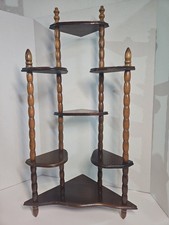 Vintage 7 Tier Wooden Corner Shelf For Trinkets Small Plants Ect. 25