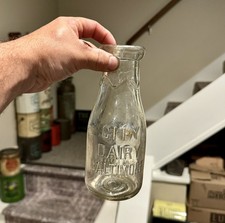 City Dairy Baltimore MD Maryland Emb Pt Milk Bottle Early Dated 1921 Wavy Neck picture