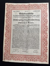 Germany/Austria - 10,000 Crowns Bond The City of Vienna, Federal Capital of 1922 picture
