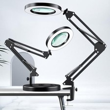 HITTI 30X 10X Magnifying Glass with Light, 1800 Lumens Stepless Dimmable Black picture
