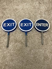 Vintage Disney World Parking Tram Signs Enter Exit Prop Lot Set Of 3 Rare picture