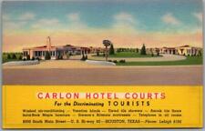 HOUSTON, Texas Linen Postcard CARLON HOTEL COURTS 