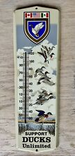 RARE VINTAGE LARGE DUCKS UNLIMITED METAL ADVERTISING ONE-SIDED THERMOMETER picture