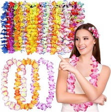 25pcs Hawaiian Leis Bulk,Colorful Lei Tropical Flower Necklace Hawaii Hula picture