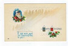 Early 1913 SAS Christmas Postcard Santa Embossed picture