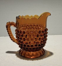 Doyle #150 Amber Hobnail Childs Creamer Toy Table Set EAPG Antique 1880s picture