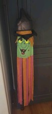 Vtg 1991 Wigglin Windsock Witch Halloween Animated Sound In Box Lights Up picture