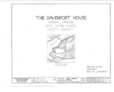 Photo:Rock Island Illinois Davenport House 1833 Arsenal Grounds Map HABS picture