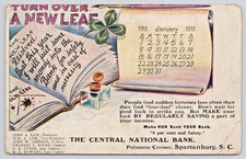 Spartanburg SC Palmetto Corner Central National Bank Postcard 1911 Save New Year picture