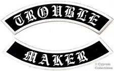 TROUBLE MAKER EMBROIDERED PATCH 2 LARGE ROCKER PATCHES  picture