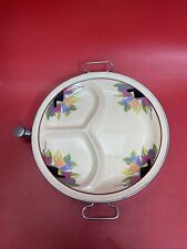 Vintage 1930s Child's 3 Compartment Warming Dish With Floral Pattern Farberware picture