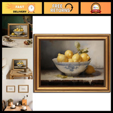 Vintage Gold Framed Wall Art Lemons Still Life Painting Picture Wall Decor Vinta picture