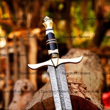 Hand Forged Damascus Steel Viking Sword, Medieval Sword, Battle Ready Sword picture
