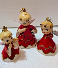 Lefton Vintage Christmas Naughty Sisters Angel Bells MCM midcentury 1956 READ picture