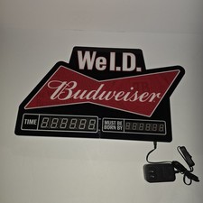 Budweiser We I.D. LED Sign Time Must Be Born By Date Display Bar Decor New picture