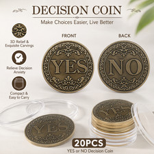 20 PCS Yes/No Flip Challenge Coin,Vintage Metal Decision Coin ,Novelty Gift picture