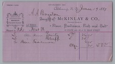 McKinlay & Co Albany NY 1885 Billhead Receipt Flour Pork Lard Ephemera picture