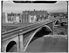 Washington Bridge Manhattan New York City 1930s Arches Bridge Roadway Skyline picture