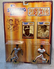 1989 Kenner Starting Lineup Baseball Greats Mays & McCovey 2 Figures w/ Cards picture