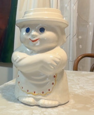 Rare Vintage McCoy Betsy Baker Cookie Jar. White Apron Trimmed in Yellow. 11