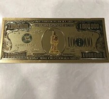 Santa muerte -Gold Color- Holy Death million dollar bill - Money - Protection picture