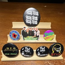 Vintage 70s 80s Rock Band Pinback Button Lot (8) Cheap Trick Who McCartney Styx picture