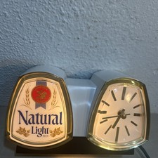 VTG Anheuser Busch Natural Light Beer Cash Register Light & Clock Works Free SHP picture