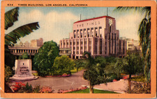 Vintage Postcard Los Angeles California LA Times Building Linen 1944 picture