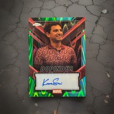 2025 Topps Chrome Deadpool Karan Soni As Dopinder Auto Green & Aqua Raywave /150 picture