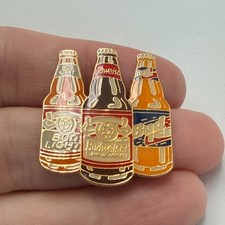 1997 Budweiser Bud Beer Bottles Lapel Pin Enamel Light Ice Vintage Aminco picture
