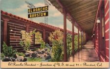 BARSTOW, California Postcard EL RANCHO BARSTOW Highway / ROUTE 66 Linen c1950s picture