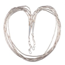 Ed Aguilar Santo Domingo sterling silver thick tube bead liquid silver necklace picture