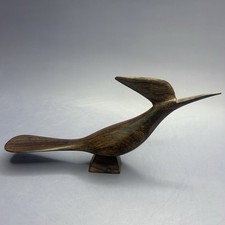 Vintage Mexican Ironwood Roadrunner Bird Carving MCM Southwestern 9.5” picture