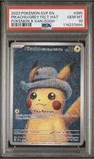 2023 Pokemon x Van Gogh Pikachu with Grey Felt Hat #085 Promo PSA 10 GEM MINT picture