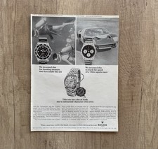 1966 ROLEX DATEJUST SUBMARINER CHRONOGRAPH ADVERTISING, NEWSPAPER CLIPPING WATCH picture