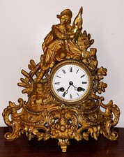 Antique 19th Century Lenzkirch A.G.U. Brass Mantle Clock, Serial # 233631. picture