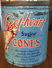 Vintage SWEET-HEART Sugar Cones Tin S & S Cone Company New York # 300 picture
