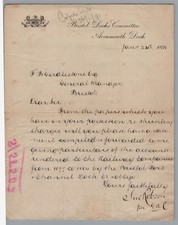 1891 Letter  Bristol Docks Committee - Re: Shunting Charges Signed picture