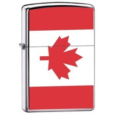 Zippo Lighter - Flag of Canada High Polish Chrome picture
