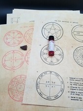 Solomon 7 Planetary Pentacles Set Sun Mercury Mars Jupiter Saturn Parchment new picture