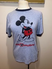 VTG Walt Disney World Mickey Mouse Blue Ringer T-shirt Short Sleeve S/M picture
