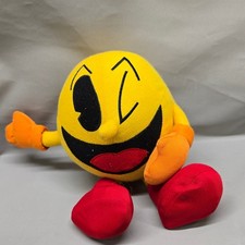 Toy Factory Pac-Man Plush 12in Yellow Winking Retro Arcade Toy Good Condition picture