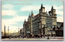 Lime Street Station Liverpool Chromolithograph Postcard picture