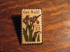 Get Well USA Postage Stamp Pin - Vintage 1987 Jonathan Grey & Associates Pin picture