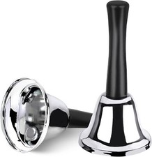 2 Pack Hand Bell, Silver Steel Bell, Ringing Bell with Handle, Dinner Bells for  picture