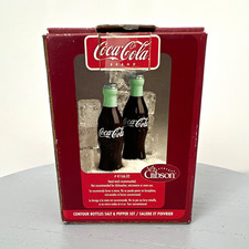 Vintage 2002 Coca-Cola Contour Bottles Salt & Pepper Shaker Set Gibson 41166.02 picture