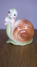 vintage snappy the snail ceramic hat pin holder made by Enesco co. Japan Z140 picture