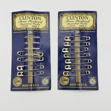 Vintage Clinton Brass Rustproof Guarded Coils Safety Pins Size 2 11 Count picture